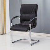 Trendy Calfskin Black Ergonomic Backrest Office Chair Image - 2