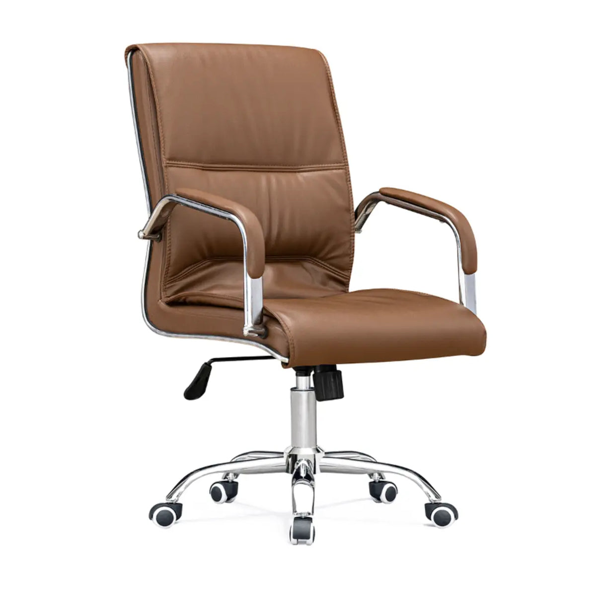 Trendy Calfskin Black Ergonomic Backrest Office Chair Image - 21