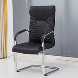 Trendy Calfskin Black Ergonomic Backrest Office Chair Image - 9