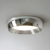 Trendy Chrome Round LED Flush Mount Ceiling Light Image - 9