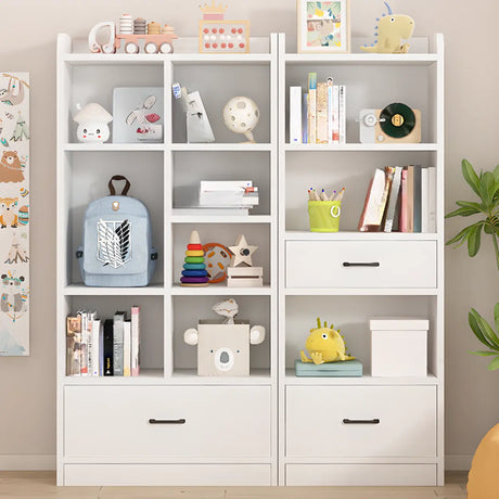 Trendy Closed Back Rectangle Wood Organizer Bookcase Image - 1