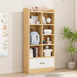 Trendy Closed Back Rectangle Wood Organizer Bookcase Image - 12