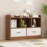 Trendy Closed Back Rectangle Wood Organizer Bookcase Image - 17