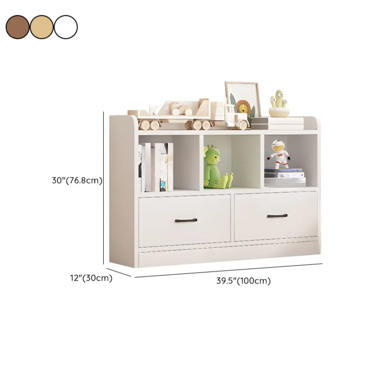 Trendy Closed Back Rectangle Wood Organizer Bookcase Image - 20