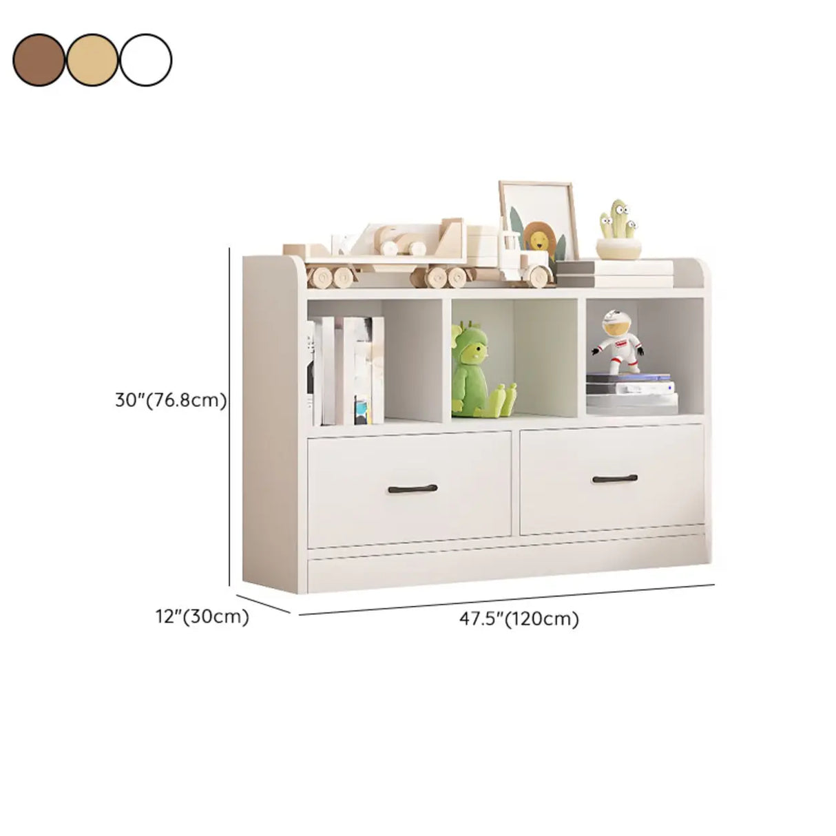 Trendy Closed Back Rectangle Wood Organizer Bookcase Image - 21