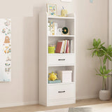 Trendy Closed Back Rectangle Wood Organizer Bookcase Image - 3