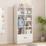 Trendy Closed Back Rectangle Wood Organizer Bookcase Image - 6