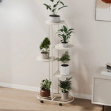 Trendy Curved Multi-Tiered Sliding Plant Stand Cream Image - 9