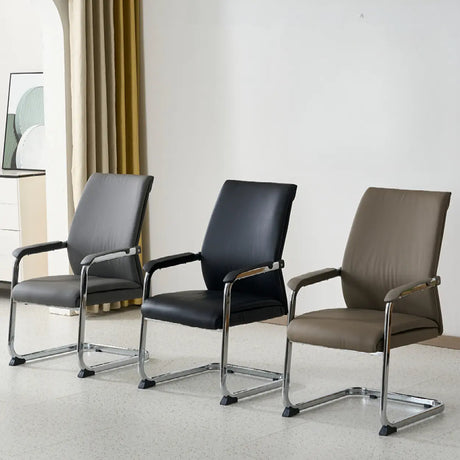 Trendy Ergonomic Leather Office Chairs with Armrests Image - 1