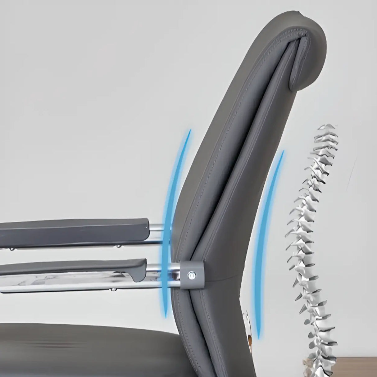 Trendy Ergonomic Leather Office Chairs with Armrests Image - 8