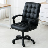 Trendy Ergonomic Leather Swivel Office Chair with Rollers Image - 1