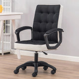 Trendy Ergonomic Leather Swivel Office Chair with Rollers Image - 13
