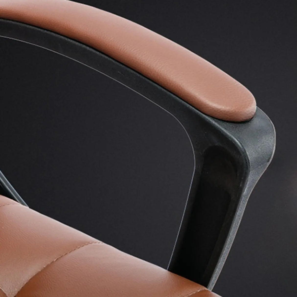 Trendy Ergonomic Leather Swivel Office Chair with Rollers Image - 14