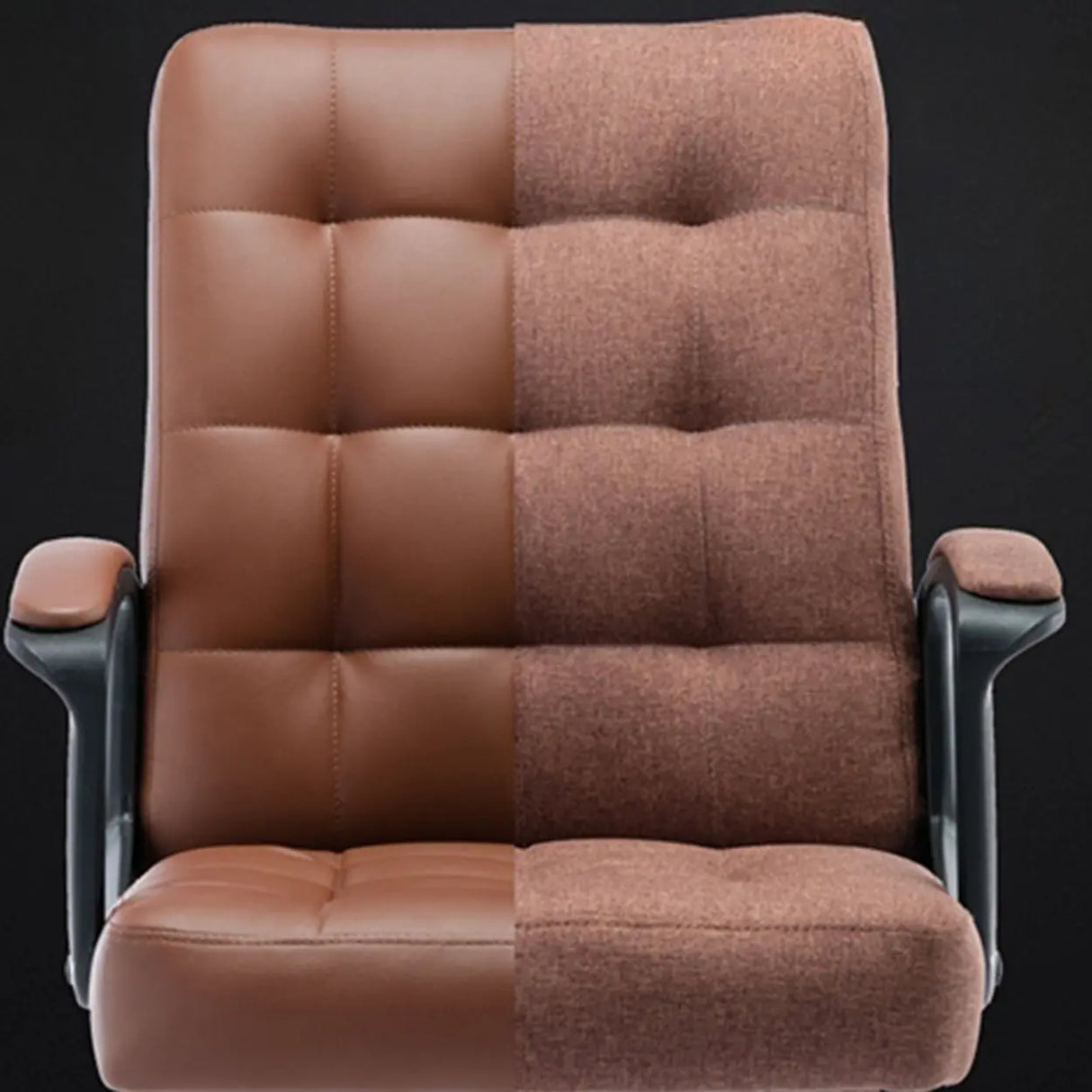 Trendy Ergonomic Leather Swivel Office Chair with Rollers Image - 16