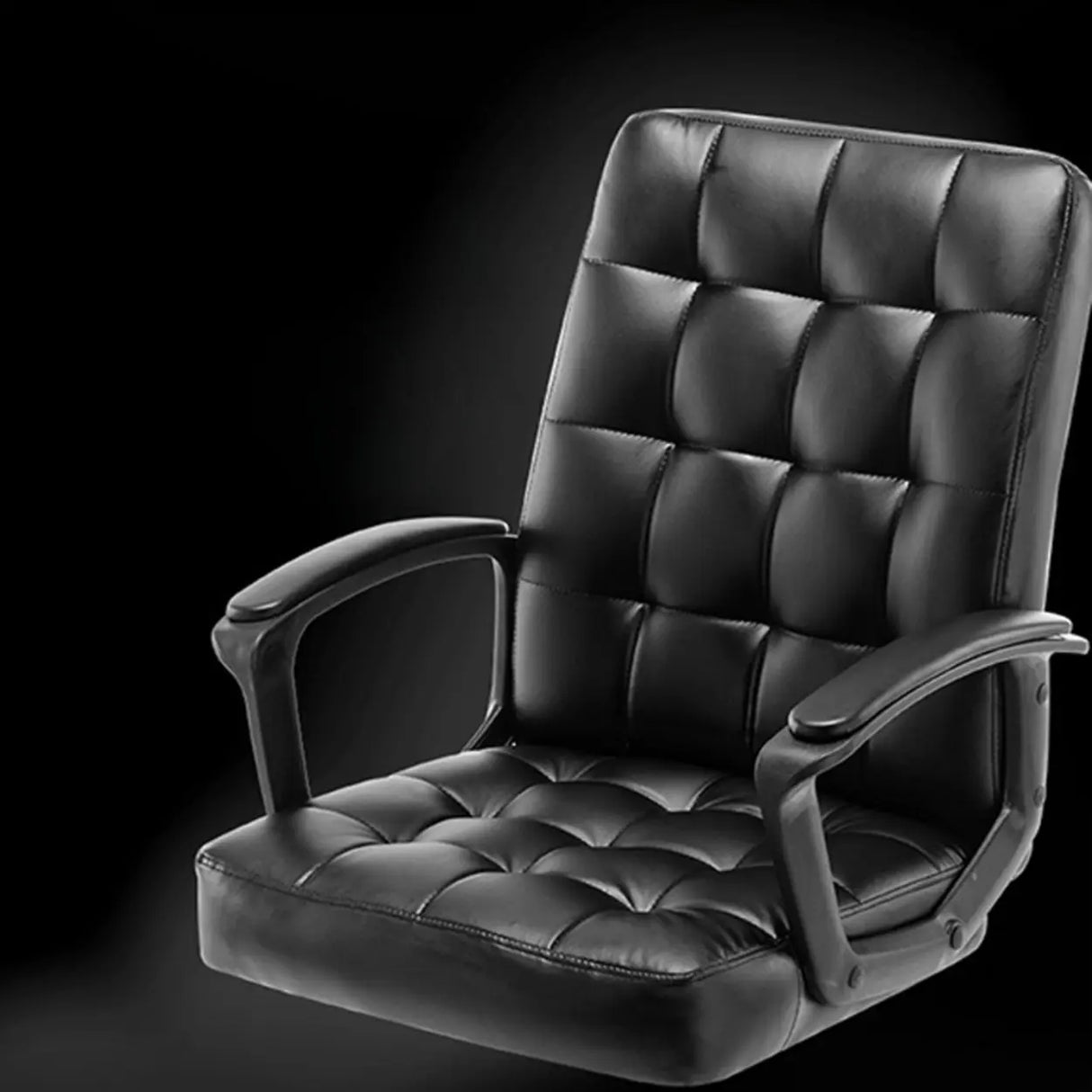 Trendy Ergonomic Leather Swivel Office Chair with Rollers Image - 18