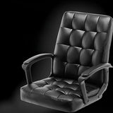 Trendy Ergonomic Leather Swivel Office Chair with Rollers Image - 18
