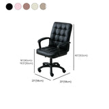Trendy Ergonomic Leather Swivel Office Chair with Rollers Image - 22