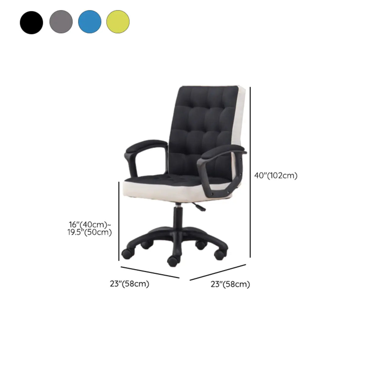 Trendy Ergonomic Leather Swivel Office Chair with Rollers Image - 23