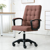 Trendy Ergonomic Leather Swivel Office Chair with Rollers Image - 3