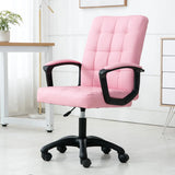 Trendy Ergonomic Leather Swivel Office Chair with Rollers Image - 4