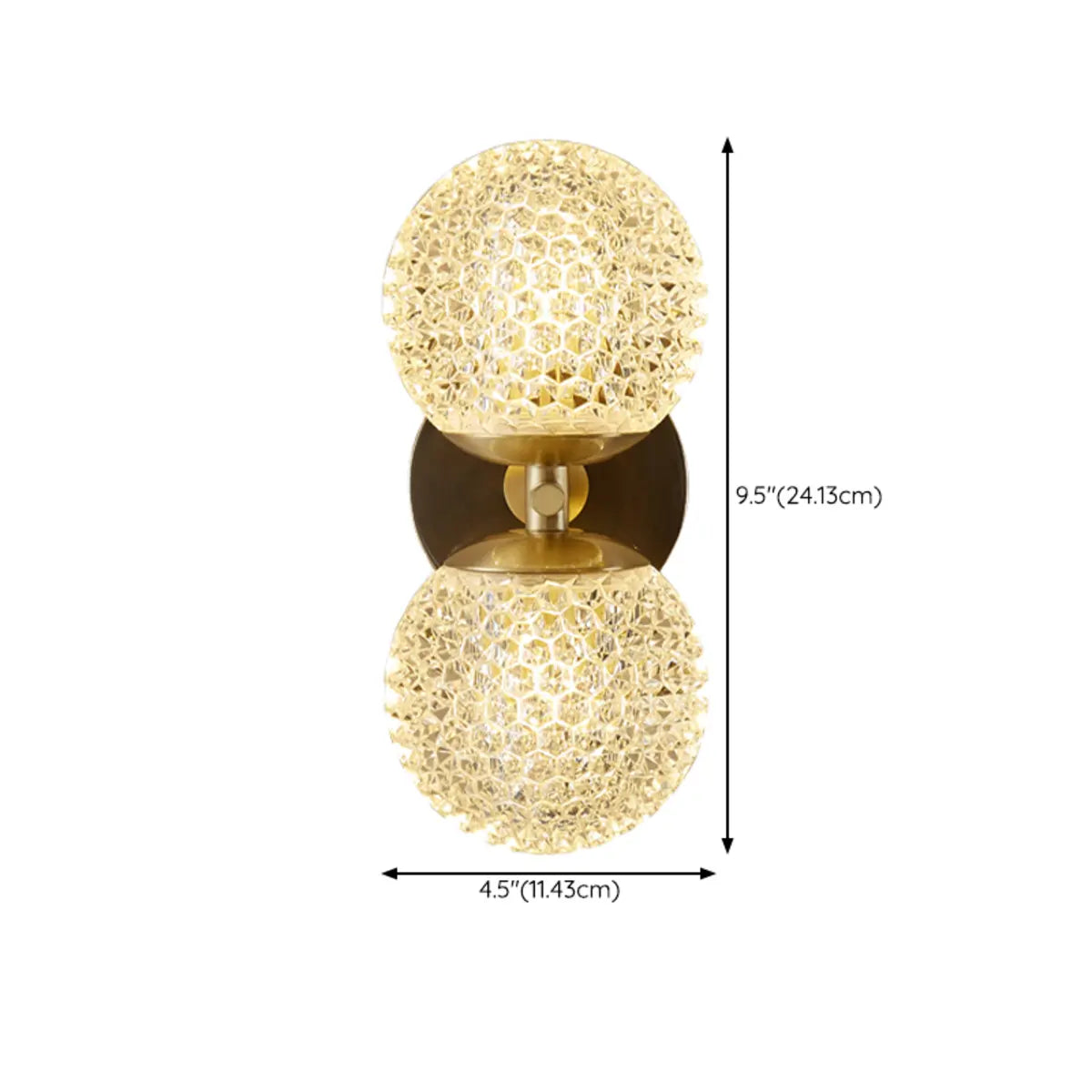 Trendy Globe Crystal Indoor 2-Bulb Ambient Wall Light Image - 17