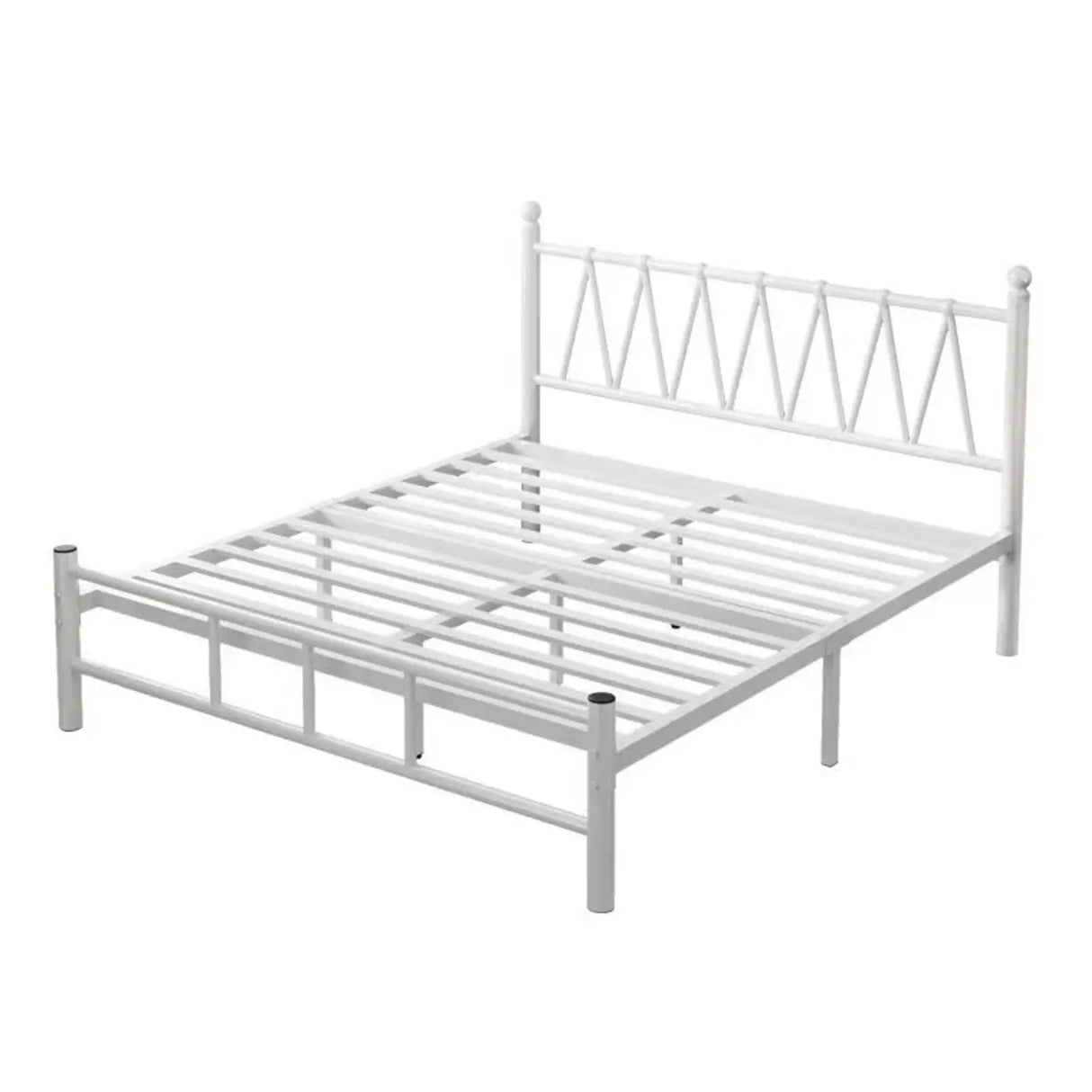 Trendy Gold Queen Open-Frame Metal Bed with Headboard Image - 2