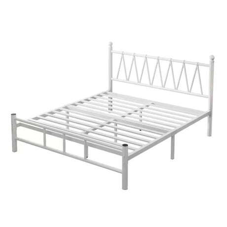 Trendy Gold Queen Open-Frame Metal Bed with Headboard Image - 2