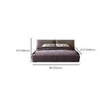 Trendy Grey King Headboard Velvet Upholstered Floor Bed Image - 12