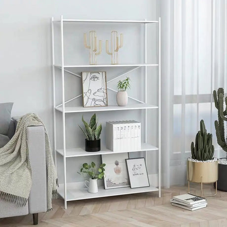 Trendy Iron Open Back Rectangular Display Bookshelf Image - 1