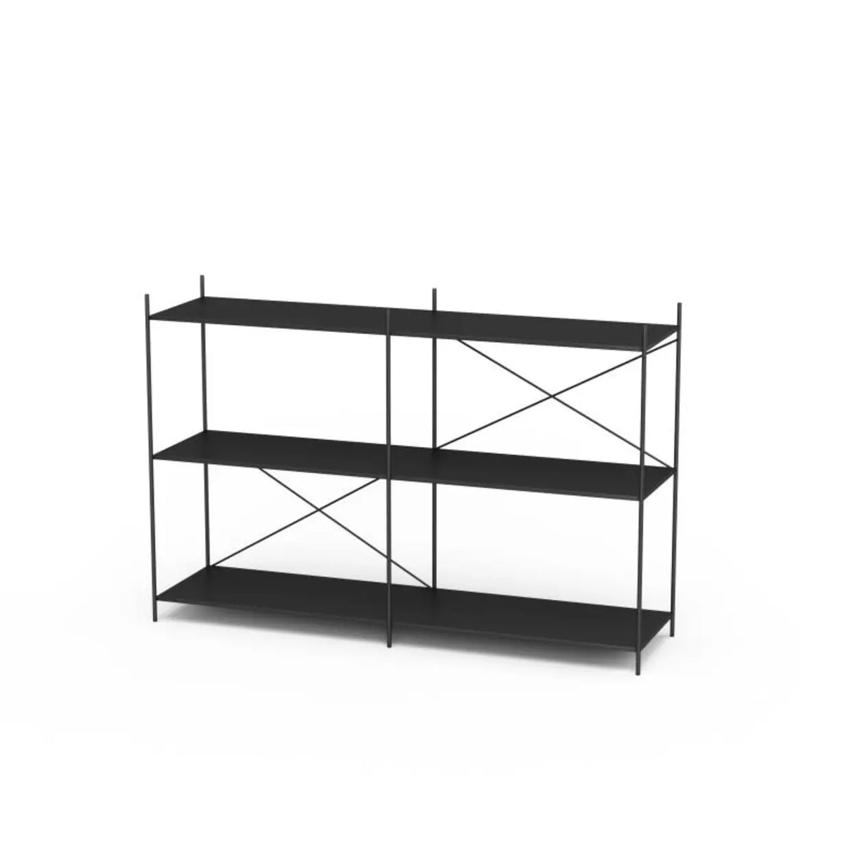 Trendy Iron Open Back Rectangular Display Bookshelf Image - 10