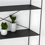 Trendy Iron Open Back Rectangular Display Bookshelf Image - 11