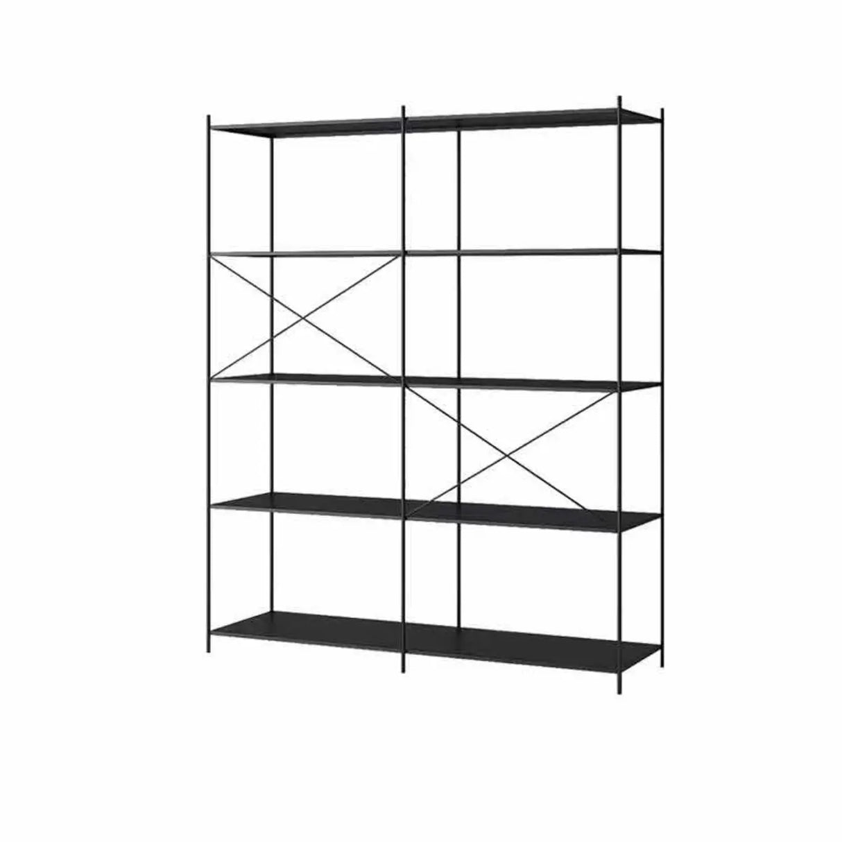 Trendy Iron Open Back Rectangular Display Bookshelf Image - 15