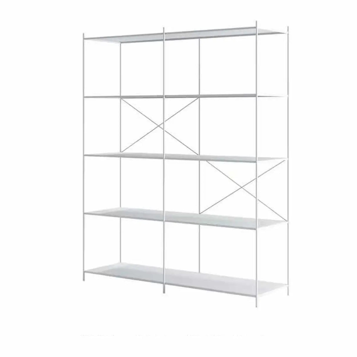 Trendy Iron Open Back Rectangular Display Bookshelf Image - 17