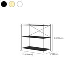 Trendy Iron Open Back Rectangular Display Bookshelf #size