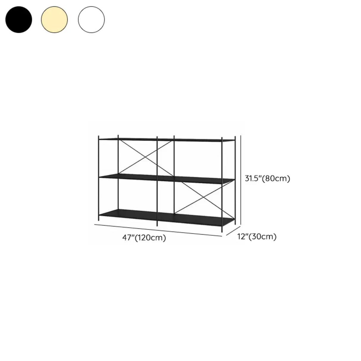 Trendy Iron Open Back Rectangular Display Bookshelf Image - 20