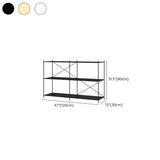 Trendy Iron Open Back Rectangular Display Bookshelf Image - 20