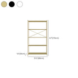 Trendy Iron Open Back Rectangular Display Bookshelf Image - 21