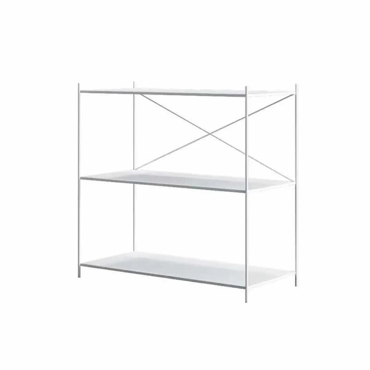 Trendy Iron Open Back Rectangular Display Bookshelf Image - 4