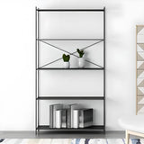 Trendy Iron Open Back Rectangular Display Bookshelf Image - 5