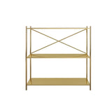 Trendy Iron Open Back Rectangular Display Bookshelf Image - 6