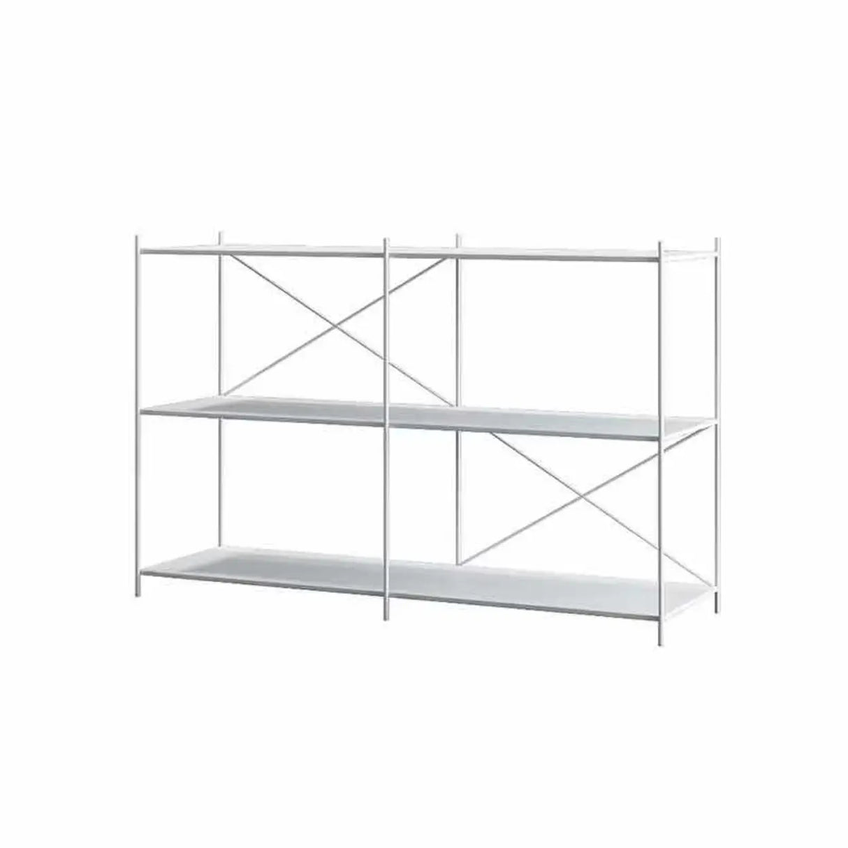 Trendy Iron Open Back Rectangular Display Bookshelf Image - 9