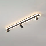 Trendy Large Black Track LED Flush Mount Light 4-Light Image - 7