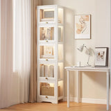 Trendy Metal Vertical Narrow Display Bookcase Black Image - 22