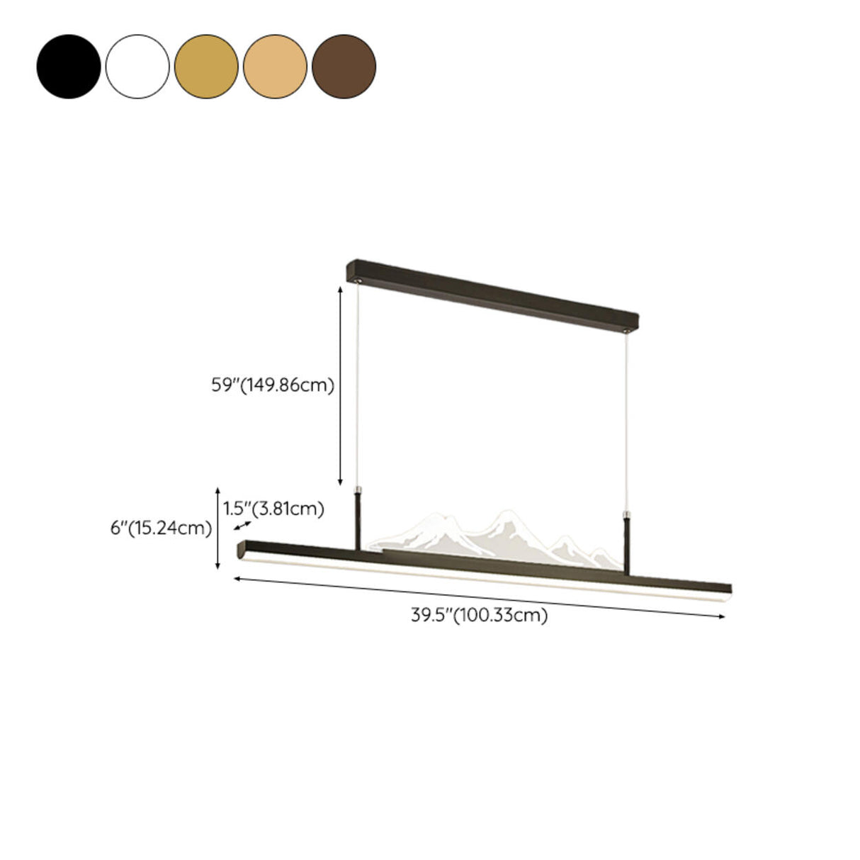 Trendy Mountain and Linear Modern Island Pendant Light 