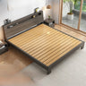 Trendy Natural Queen Headboard Wood Storage Panel Bed Image - 5
