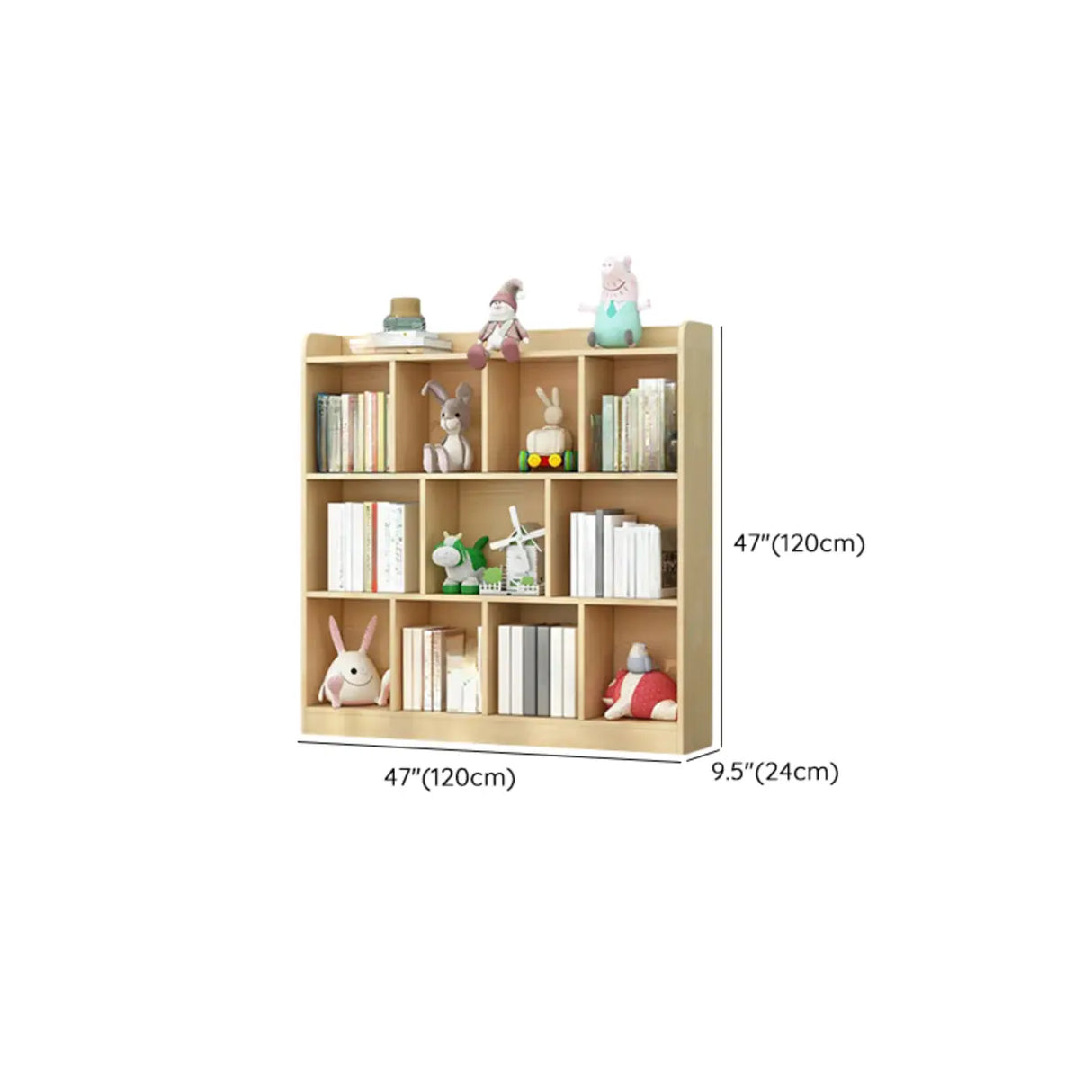 Trendy Natural Timber Rectangular Wide Storage Bookcase Image - 17