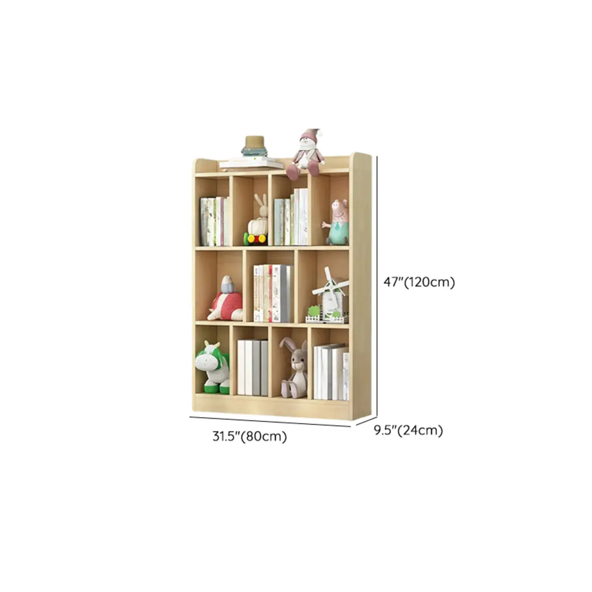 Trendy Natural Timber Rectangular Wide Storage Bookcase Image - 20