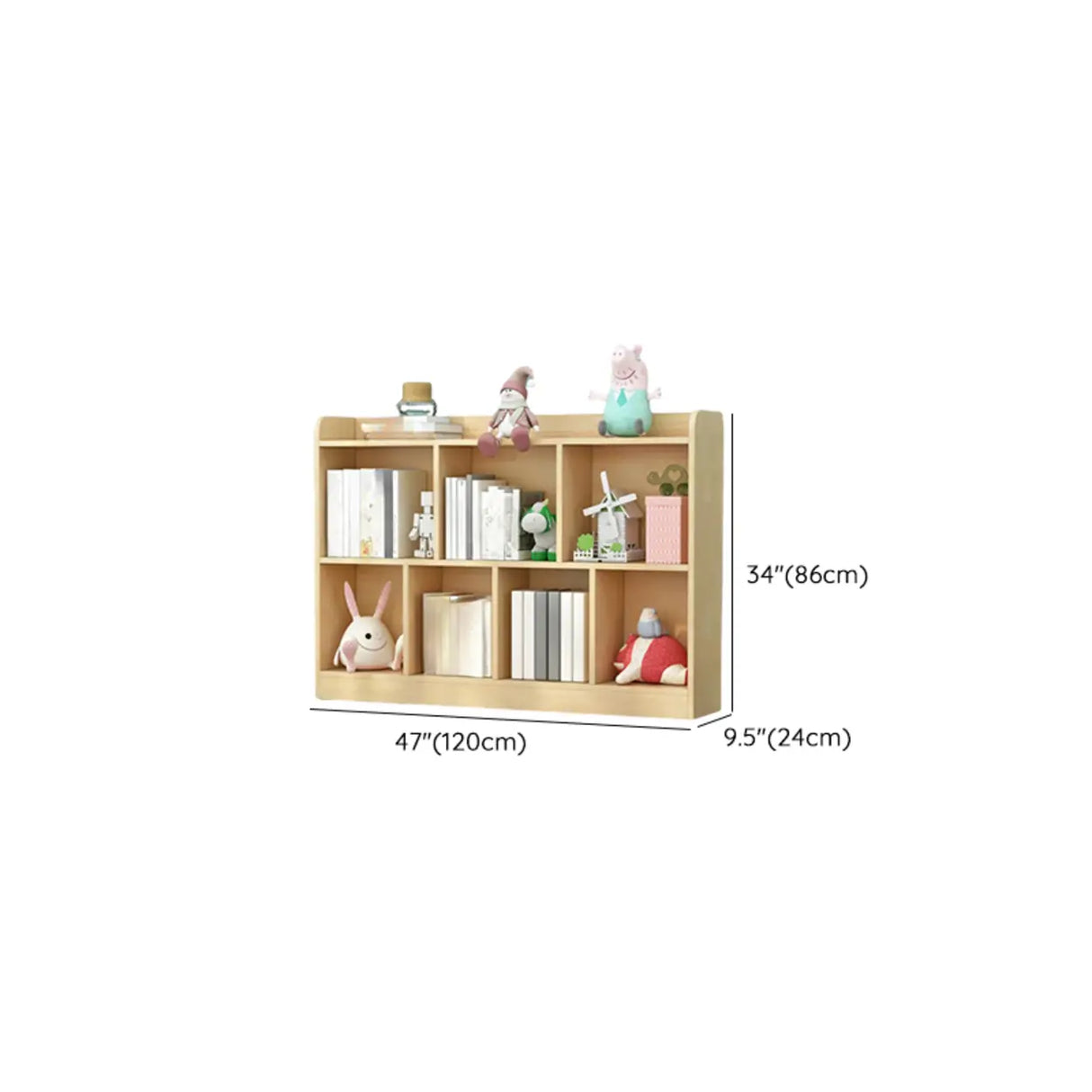 Trendy Natural Timber Rectangular Wide Storage Bookcase Image - 23