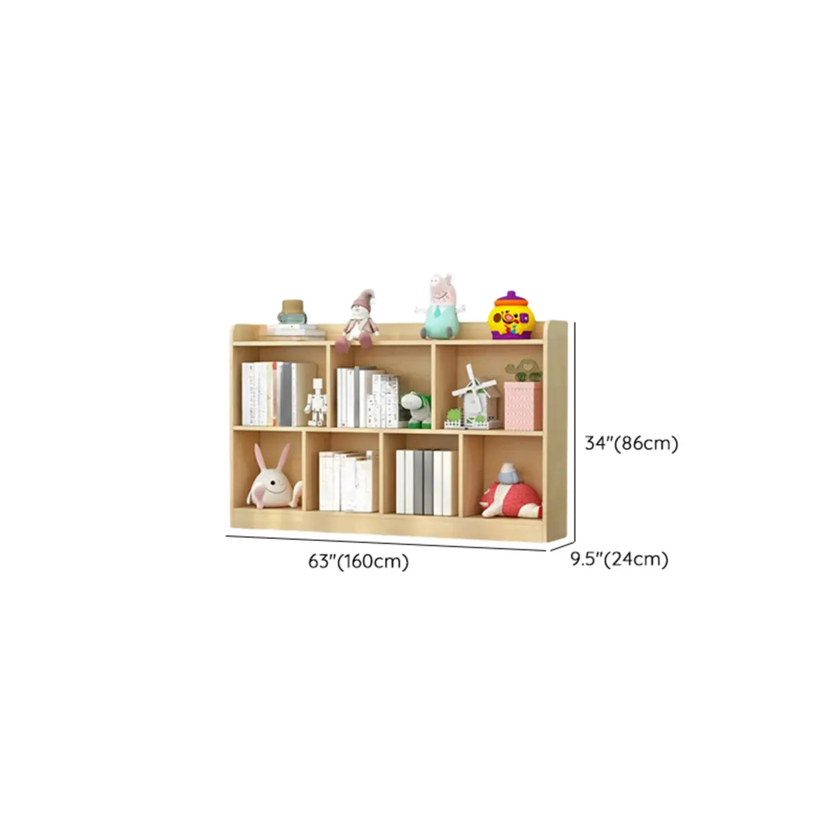 Trendy Natural Timber Rectangular Wide Storage Bookcase Image - 25