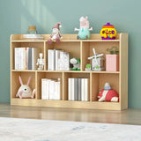 Trendy Natural Timber Rectangular Wide Storage Bookcase Image - 7